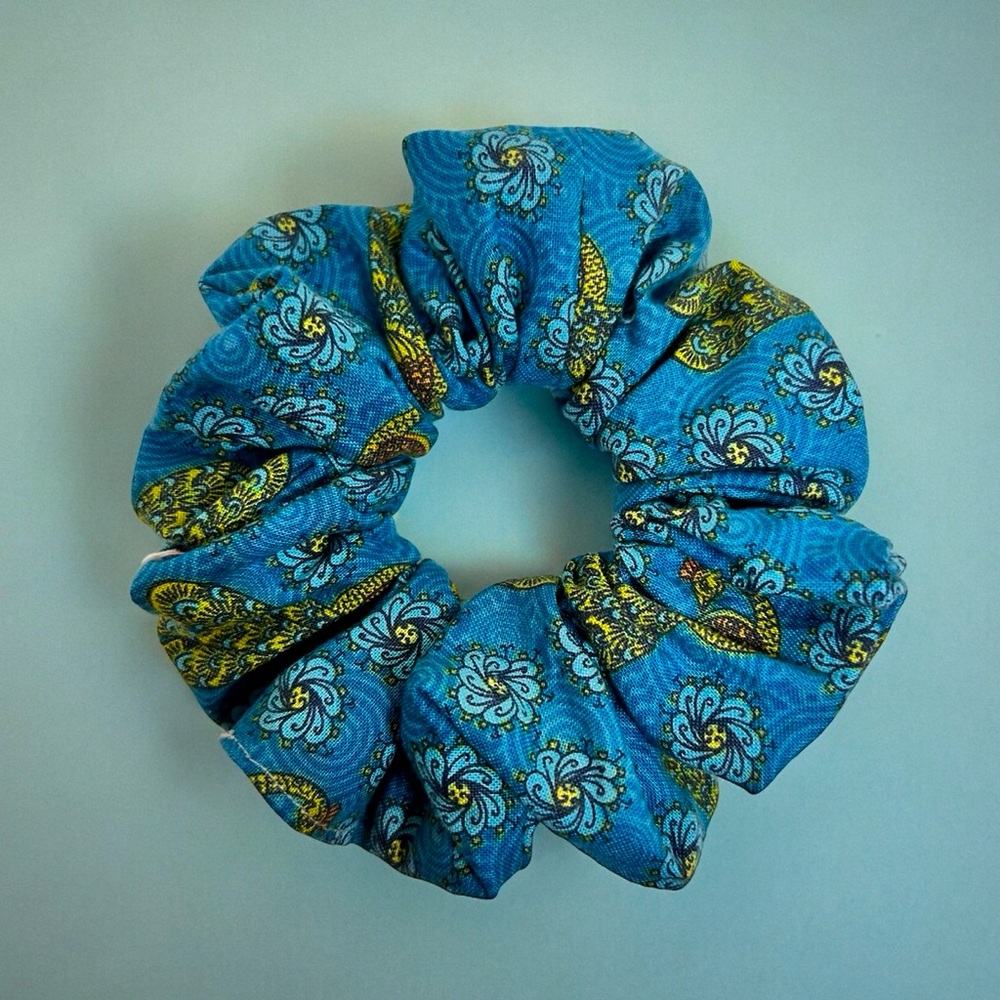 Handmade Peacock Scrunchie